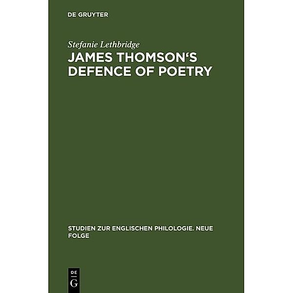 James Thomson's Defence of Poetry / Studien zur englischen Philologie. Neue Folge Bd.38, Stefanie Lethbridge