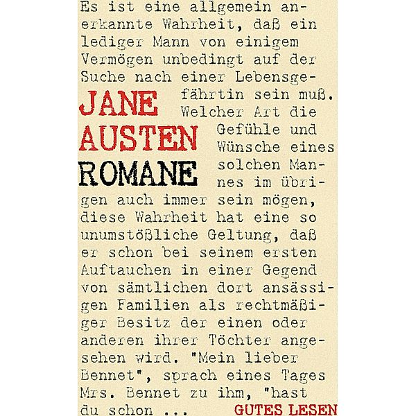 Jane Austen - Romane, Jane Austen