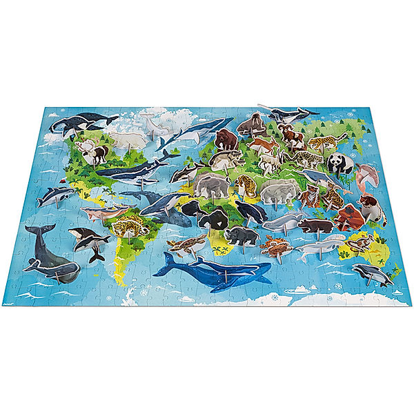 Janod Janod-WWF® Edukativ-Puzzle 300-teilig mit Figuren