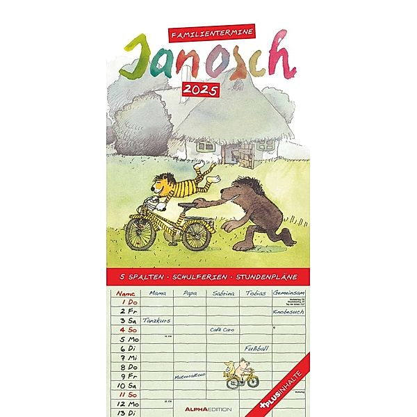 Janosch 2025 Familienplaner - Familien-Timer - Termin-Planer - Kinder-Kalender - Familien-Kalender - 22x45