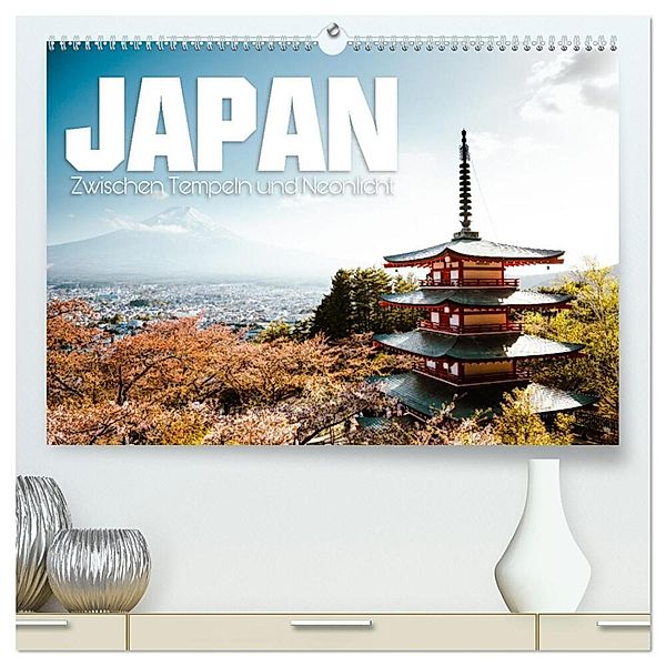 Japan - Zwischen Tempeln und Neonlicht (hochwertiger Premium Wandkalender 2024 DIN A2 quer), Kunstdruck in Hochglanz, Oliver Krautz