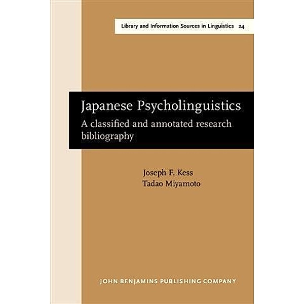 Japanese Psycholinguistics, Joseph F. Kess