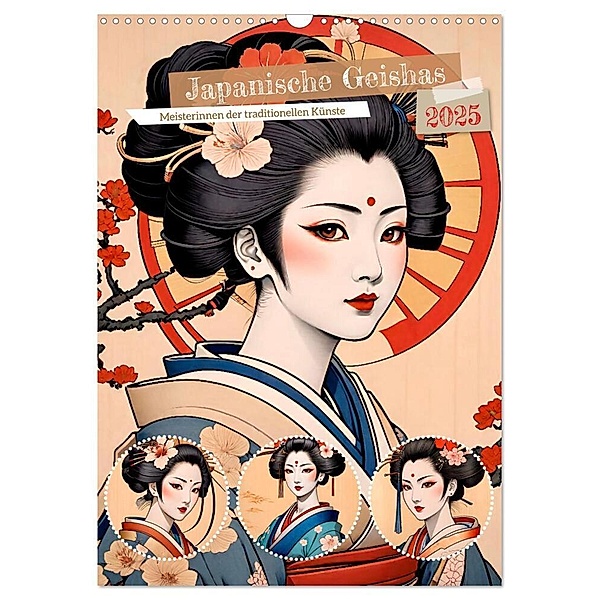Japanische Geishas (Wandkalender 2025 DIN A3 hoch), CALVENDO Monatskalender, Calvendo, Steffani Lehmann