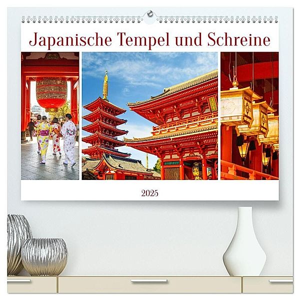 Japanische Tempel und Schreine (hochwertiger Premium Wandkalender 2025 DIN A2 quer), Kunstdruck in Hochglanz, Calvendo, Nina Schwarze