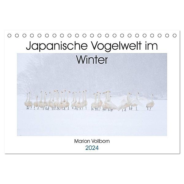 Japanische Vogelwelt im Winter (Tischkalender 2024 DIN A5 quer), CALVENDO Monatskalender, Marion Vollborn