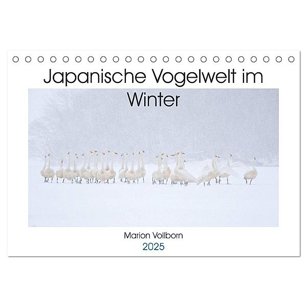 Japanische Vogelwelt im Winter (Tischkalender 2025 DIN A5 quer), CALVENDO Monatskalender, Calvendo, Marion Vollborn