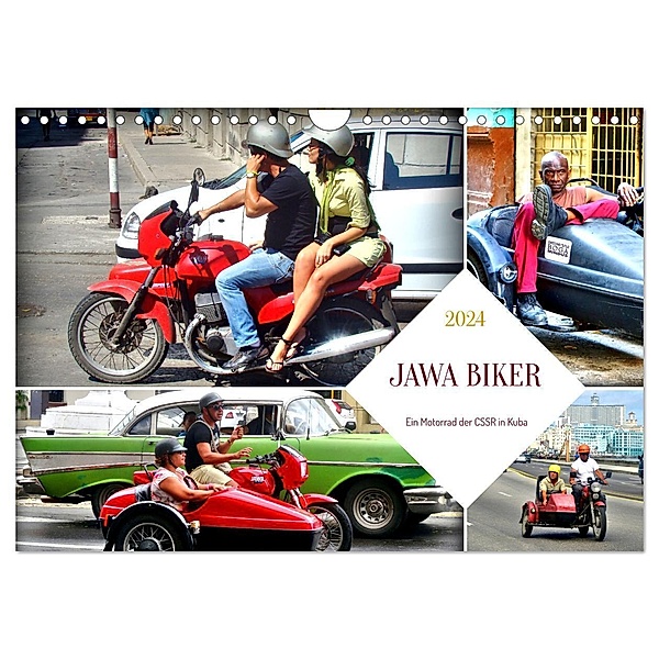 JAWA BIKER - Ein Motorrad der CSSR in Kuba (Wandkalender 2024 DIN A4 quer), CALVENDO Monatskalender, Henning von Löwis of Menar