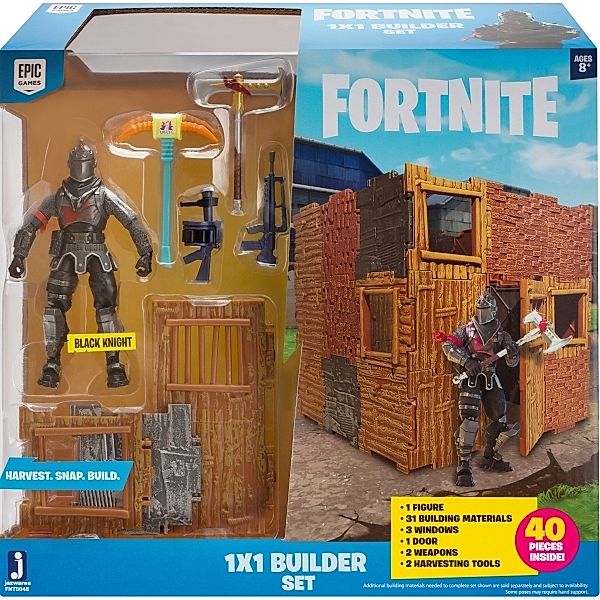 Jazwares Fortnite FNT0048 FORTNITE - 1x1 Builder Set mit Spielfigur Black Knig