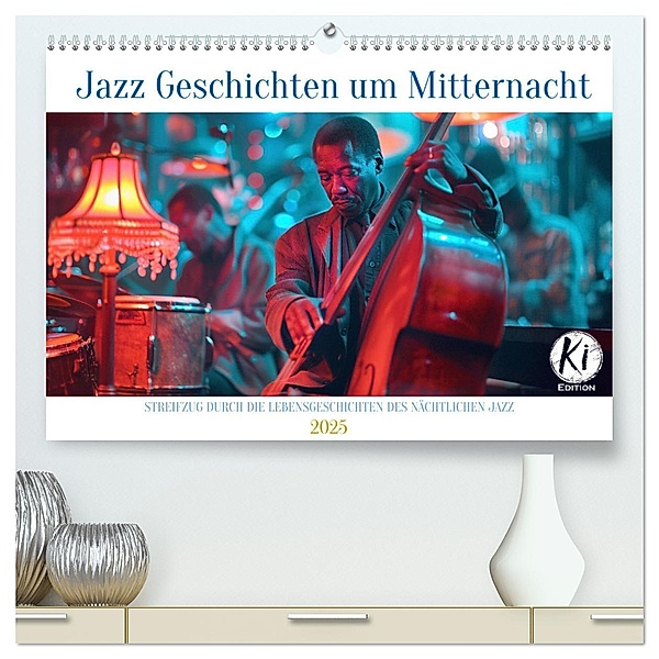 Jazz Geschichten um Mitternacht (hochwertiger Premium Wandkalender 2025 DIN A2 quer), Kunstdruck in Hochglanz, Calvendo, Kerstin Waurick