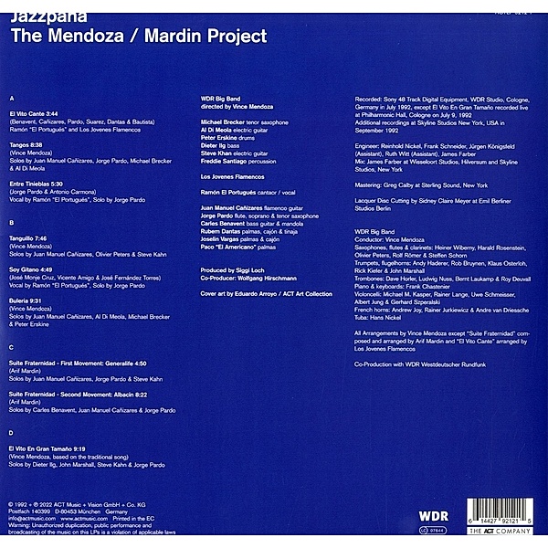 Jazzpana (Gatefold 180g Black Vinyl), Vince Mendoza, Arif Mardin