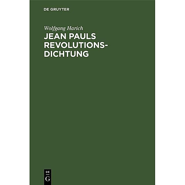 Jean Pauls Revolutionsdichtung, Wolfgang Harich