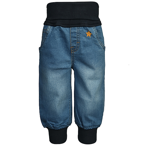 tausendkind essentials Jeans-Hose EASY mit Ripp-Bündchen in mittelblau