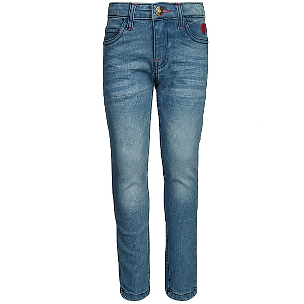 tausendkind essentials Jeans-Hose PINKES HERZ Skinny Fit in mittelblau