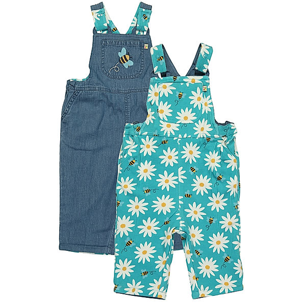 frugi Jeans-Latzhose SONNY zum Wenden in blau/bunt