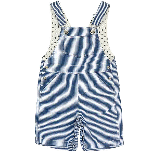 Petit Bateau Jeans-Latzshorts BABY BOYS gestreift in blau