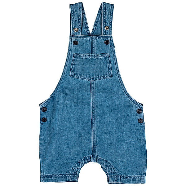 Petit Bateau Jeans-Latzshorts BABY BOYS in medium blue