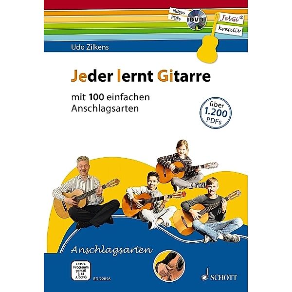 Jeder lernt Gitarre - Anschlagsarten, m. DVD, Udo Zilkens