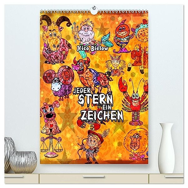 Jeder Stern ein Zeichen (hochwertiger Premium Wandkalender 2024 DIN A2 hoch), Kunstdruck in Hochglanz, Nico Bielow