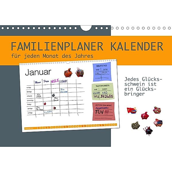 Jedes Glücksschwein ist ein Glücksbringer - Familienplaner (Wandkalender 2020 DIN A4 quer), DMR/Love Piepenbrinck/steckandose.com