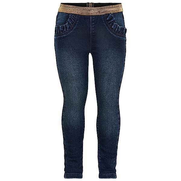 Minymo Jeggings GLITTER mit Rüschen in dark navy