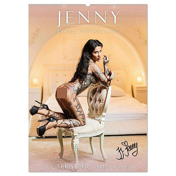 Jenny - Erotic Tattoo Girl (Wandkalender 2024 DIN A2 hoch), CALVENDO Monatskalender, Patrick Rosyk