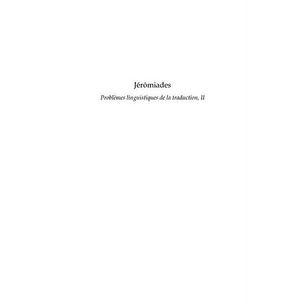 JerOmiades - problemes linguistiques de la traduction, ii / Hors-collection, Jean