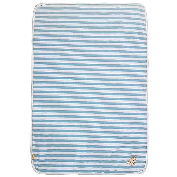 Steiff Jersey-Decke BASIC – BLOCKSTREIFEN (90x60) in blau