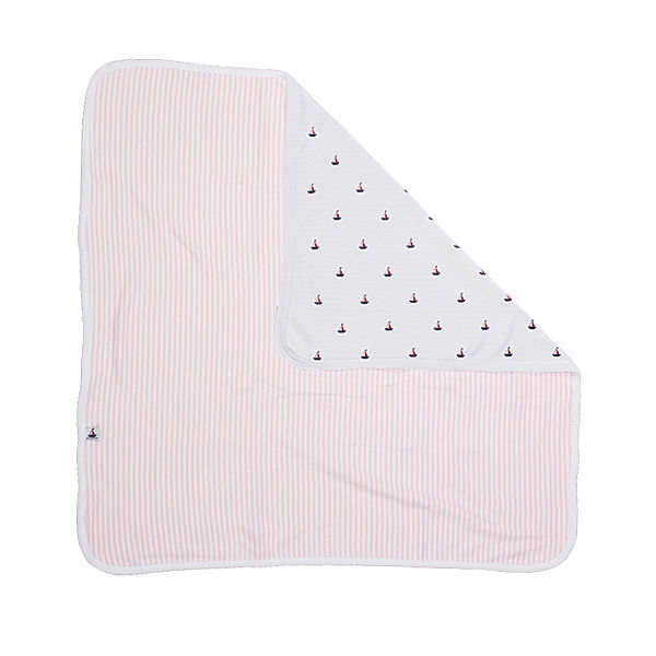 Hansekind Jersey-Decke SCHIFFCHEN (80x80cm) in rosa/weiß