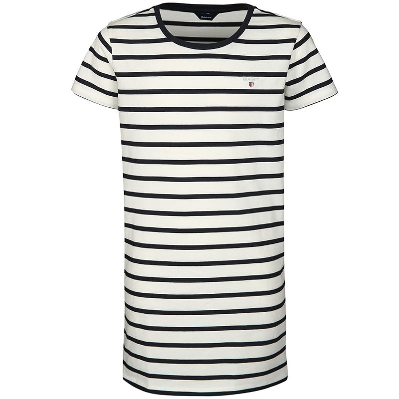 Jersey-Kleid BRETON STRIPED in creme/navy