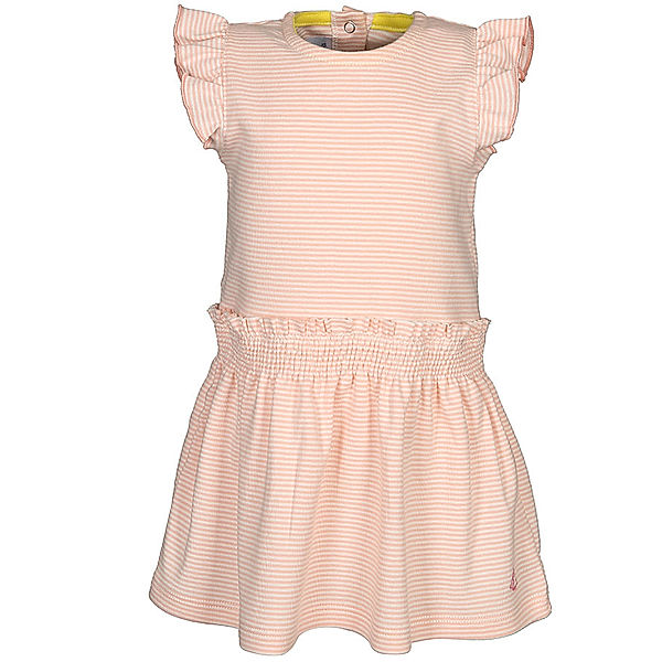 Petit Bateau Jersey-Kleid FIDJI geringelt in lachs