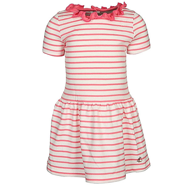 Petit Bateau Jersey-Kleid FOREST gestreift in pink/weiß