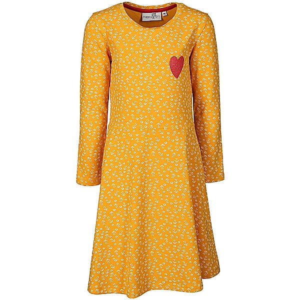 happy girls Jersey-Kleid GLITTERING HEART in senfgelb