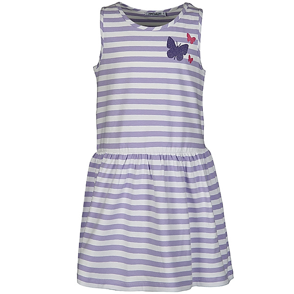 zoolaboo Jersey-Kleid GLITZER-SCHMETTERLING gestreift in lavendel/weiß