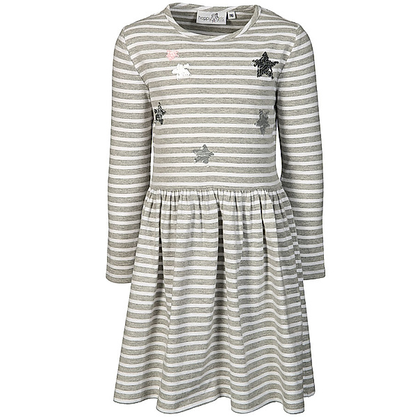 happy girls Jersey-Kleid SEQUIN STARS in grey melange/weiß