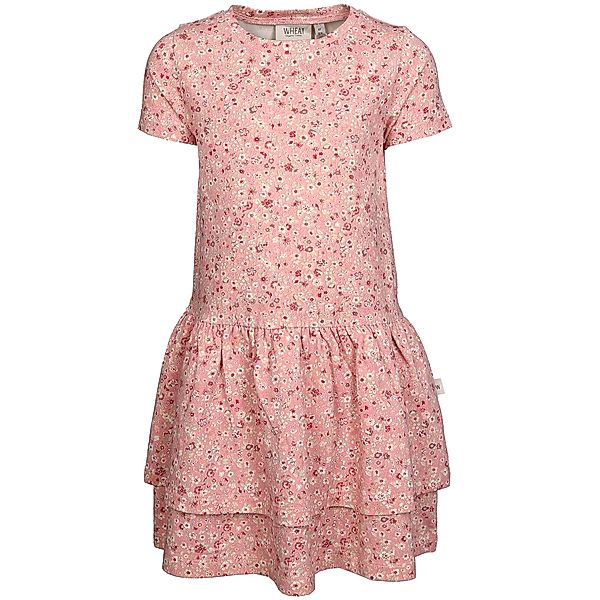 Wheat Jersey-Kurzarm-Kleid JOHANNA in rosette flowers