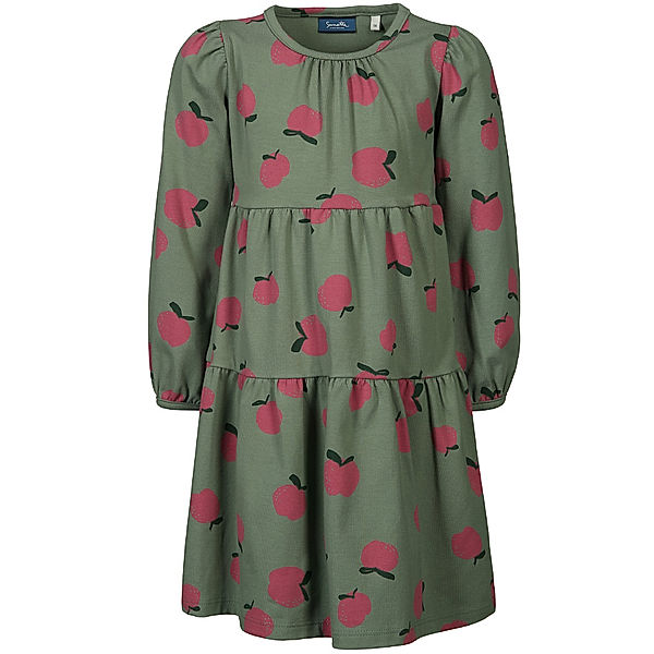 Sanetta Jersey-Langarmkleid CRAZY APPLES in oil green