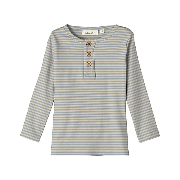 Lil' Atelier Jersey-Langarmshirt NMMGEO gestreift in harbor mist