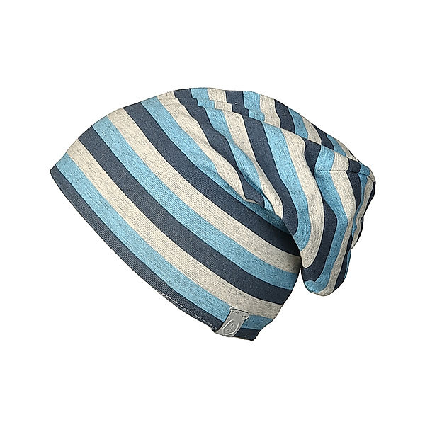 Color Kids Jersey-Mütze STRIBE in blau/grau melange