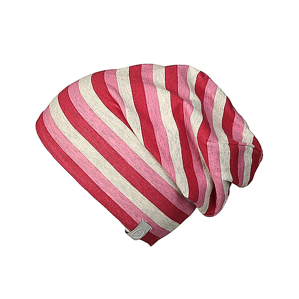 Color Kids Jersey-Mütze STRIBE in rosa/grau melange