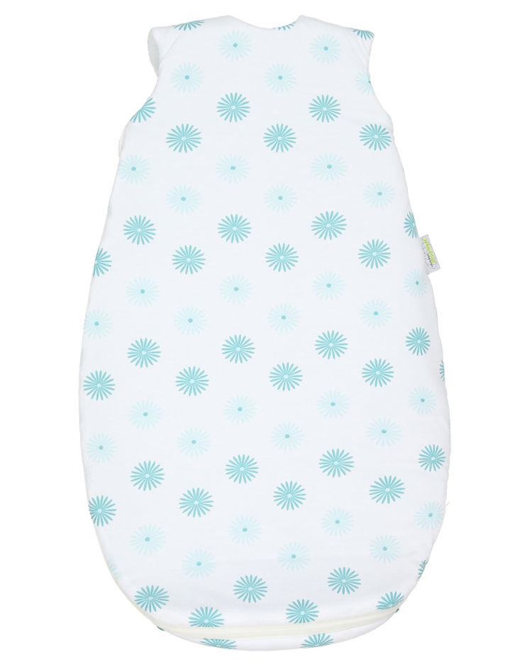 Jersey-Schlafsack BABY-NEST® AIRPOINTS® FLOWERS in weiß mint