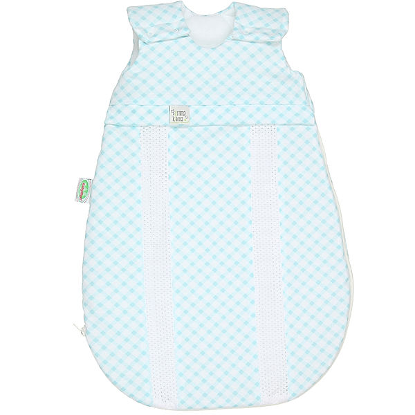 Odenwälder Jersey-Schlafsack BABY-NEST® PRIMA KLIMA KARO in mint/weiss