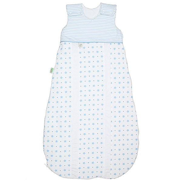 Odenwälder Jersey-Schlafsack BabyNest® PRIMAKLIMA STARS in weiss/hellblau