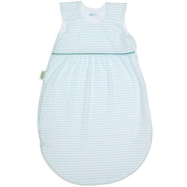 Odenwälder Jersey-Schlafsack BabyNest® TIMMI COOL STREIFEN in weiß/mint