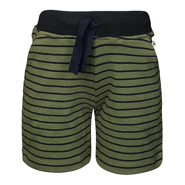 tausendkind essentials Jersey-Shorts CLASSIC gestreift in olive/darkblue (Grösse: 110)