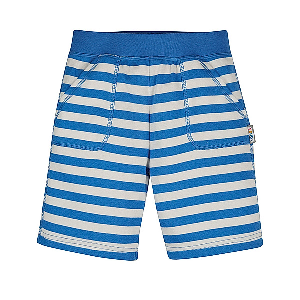 frugi Jersey-Shorts FAVOURITE – COBALT BLUE gestreift in blau/weiss