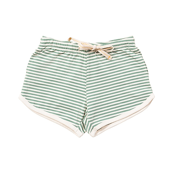 Little Green Radicals Jersey-Shorts GREEN STRIPES in weiß/grün