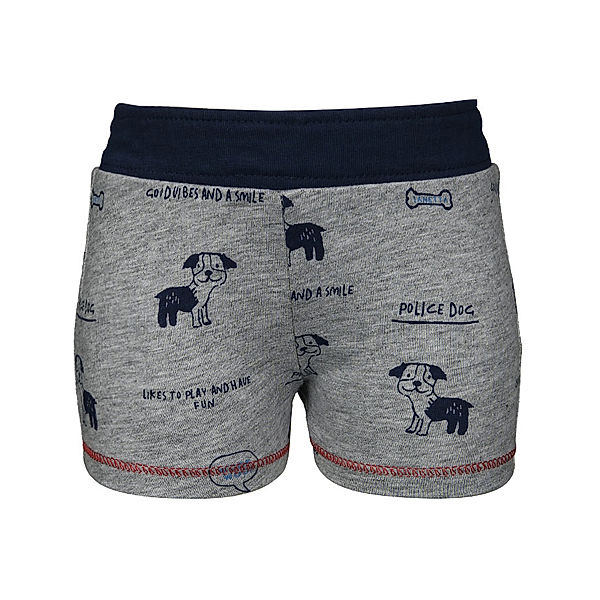 Sanetta Jersey-Shorts POLICE DOG gemustert in grau melange