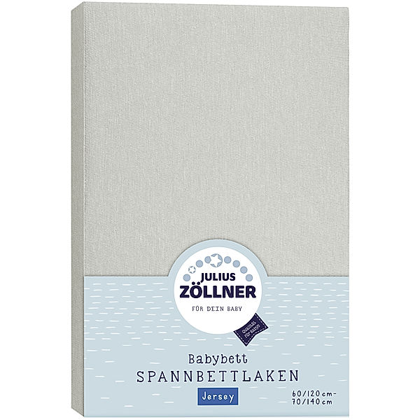 Julius Zöllner Jersey-Spannbettlaken BASIC (60x120-70x140) in hellgrau