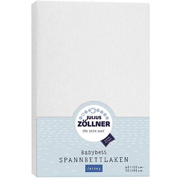 Julius Zöllner Jersey-Spannbettlaken BASIC (60x120-70x140) in weiß