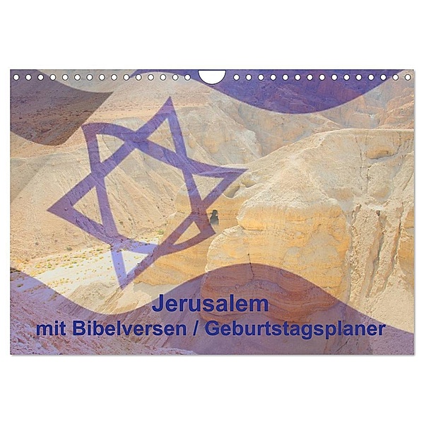 Jerusalem mit Bibelversen / Geburtstagsplaner (Wandkalender 2024 DIN A4 quer), CALVENDO Monatskalender, JudaicArtPhotography.com